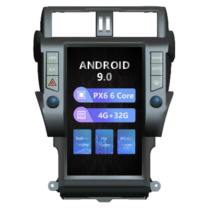 13.6"  android car dvd player for toyota prado 2014-2016 tesla style