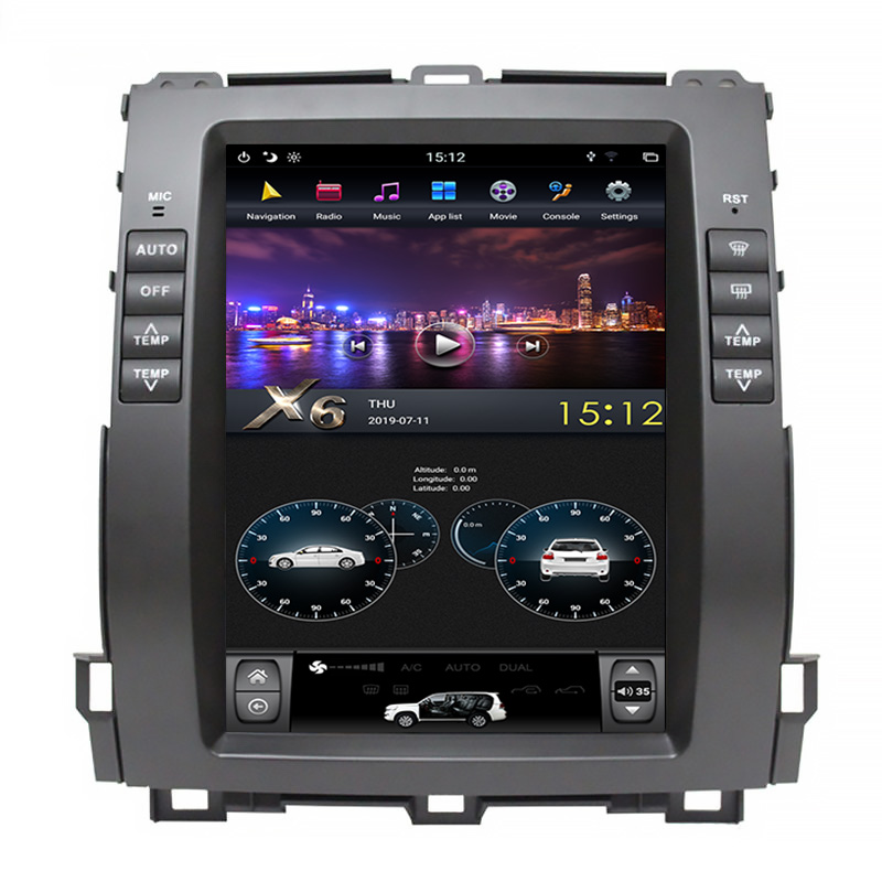 10.4"  Car Video DVD Player toyota prado tesla style 2002-2009