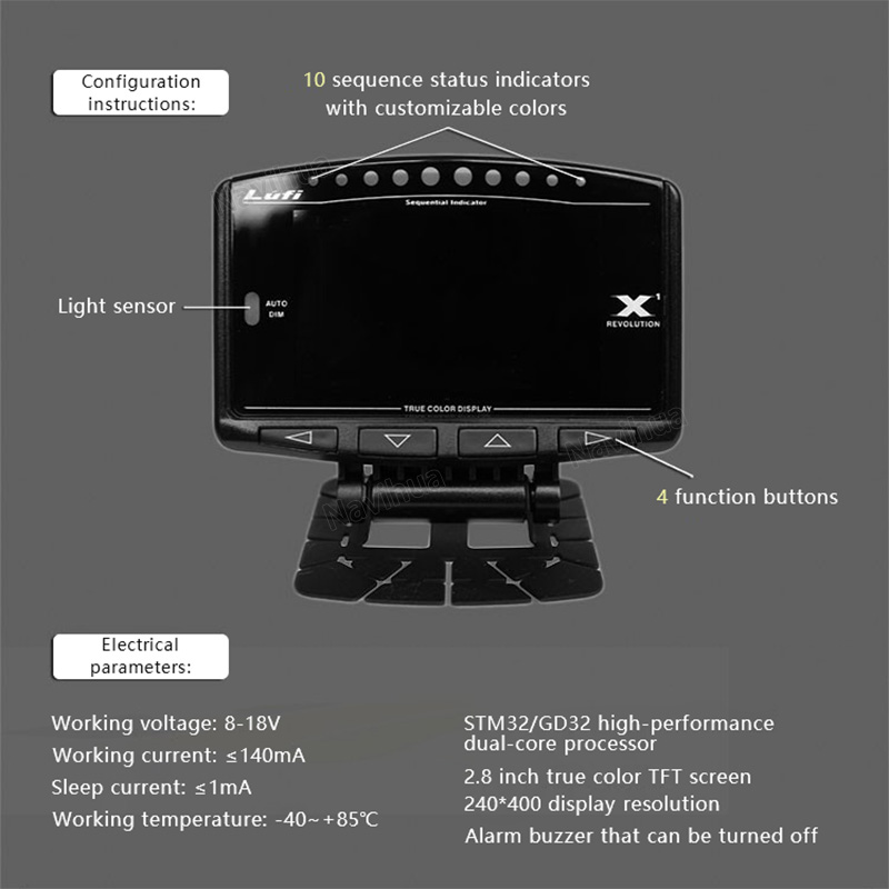  speedometer mini lufi x1 digital water temperature Car gauge obd 2 monitor