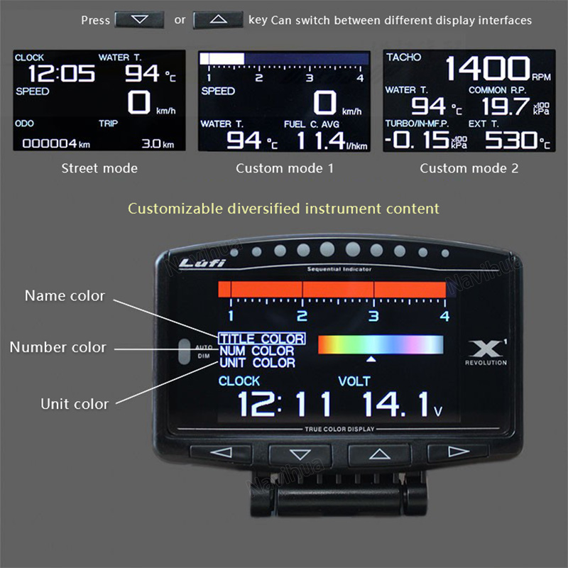  speedometer mini lufi x1 digital water temperature Car gauge obd 2 monitor
