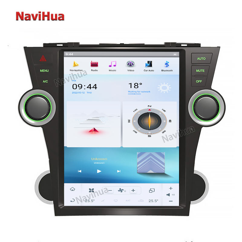 Tesla Style Vertical 12.1'' Screen Android Auto Navigation For Toyota Highlander