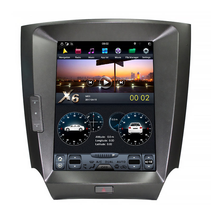 Tesla Style Vertical Screen Android Car Dvd Player For Lexus IS250 IS300 2007