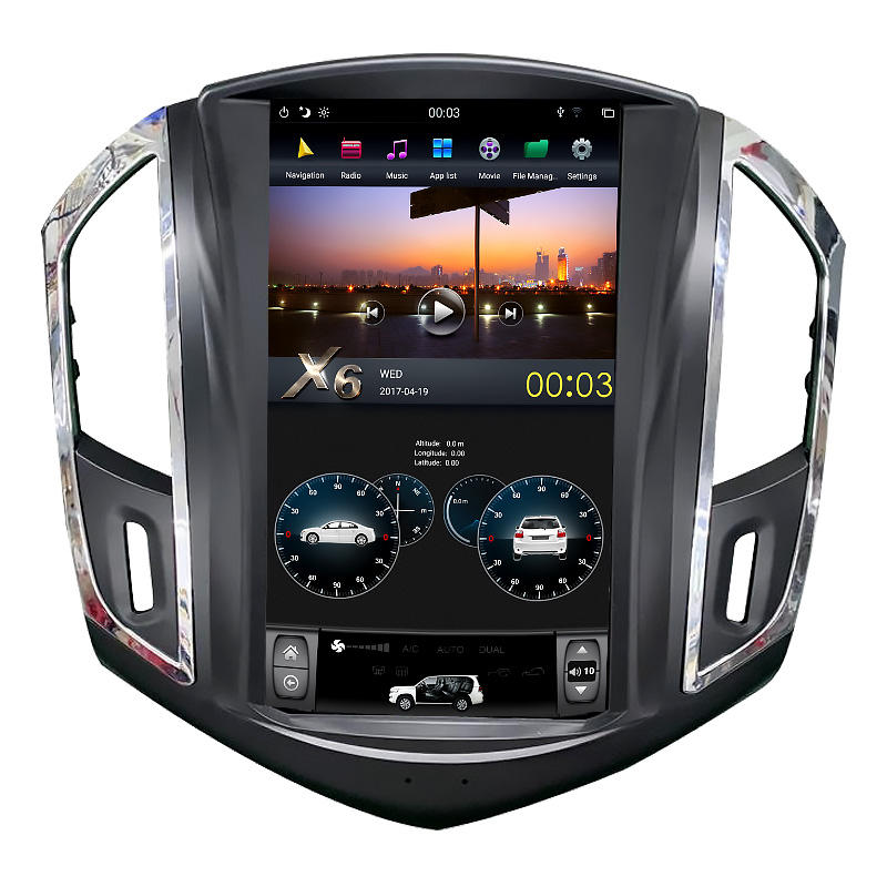 Tesla Style Vertical Touch Screen Car DVD Player Android GPS for Chevrolet 