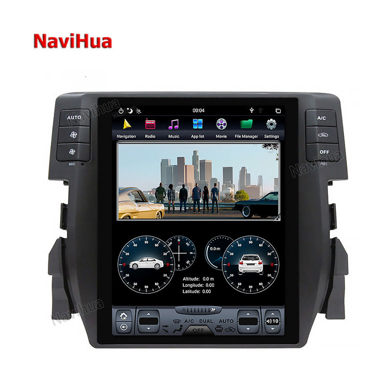Tesla Style Vertical Screen car radio for Honda Civic 2016 DVD GPS navigation