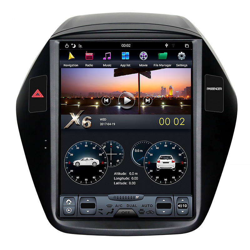 Vertical Screen Car Stereo DVD Player for Tesla Style Hyundai ix35 2010-2015