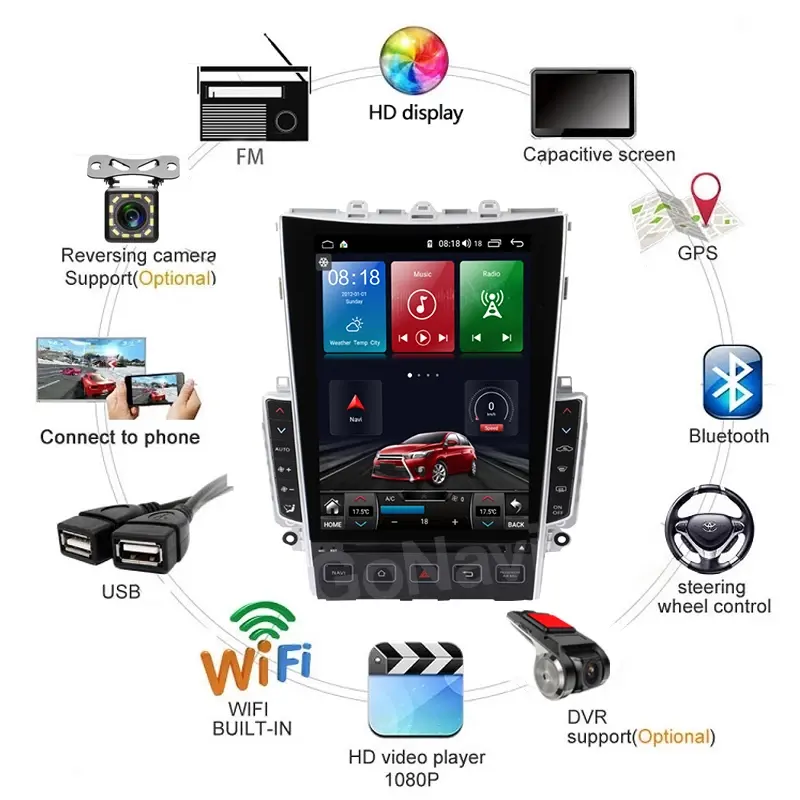 Car GPS Navigation Touch Screen Multimedia Android For Infiniti Q50 Q50L