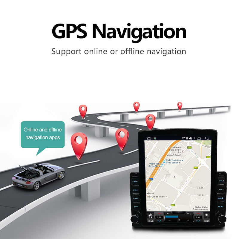 Universal 9.7 Inch Vertical Screen Car Radio 2 Double Din GPS Navigation 