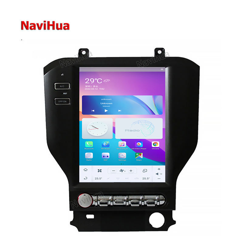 Car Navigation Radio Vertical Screen Car DVD Player for Teslastyle Mustang 2015+