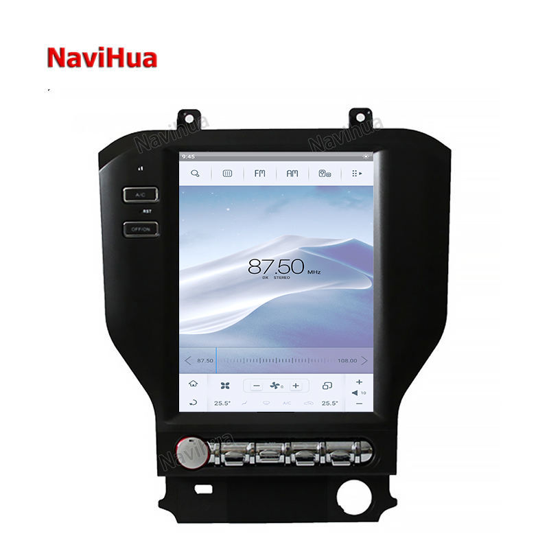 Car Navigation Radio Vertical Screen Car DVD Player for Teslastyle Mustang 2015+