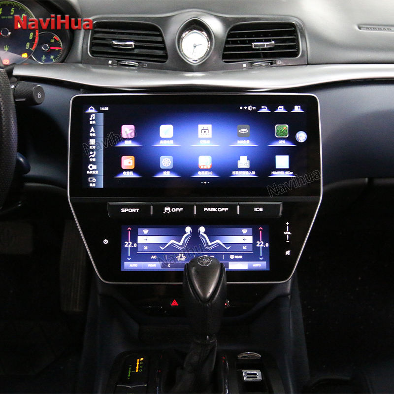 Duplex Screen Car RadioGPSDVD Player with AC Control Panel for MaseratiGT 07-15